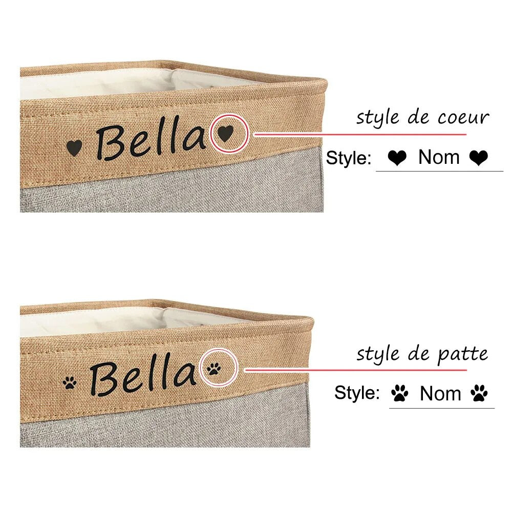 Custom Pet Storage Basket Personalized Pet Organizer Bin
