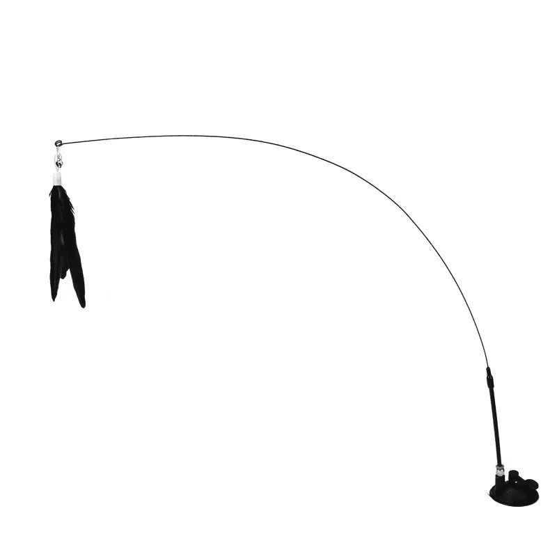 Cat Fishing Rod Toy with Suction Cup Interactive Cat Teaser Toy