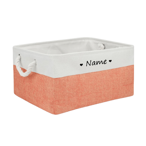 Custom Pet Storage Basket Personalized Pet Organizer Bin