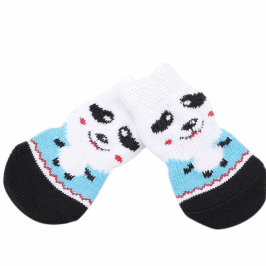 Dog Socks Panda Pattern Cute Pet Paw Protectors