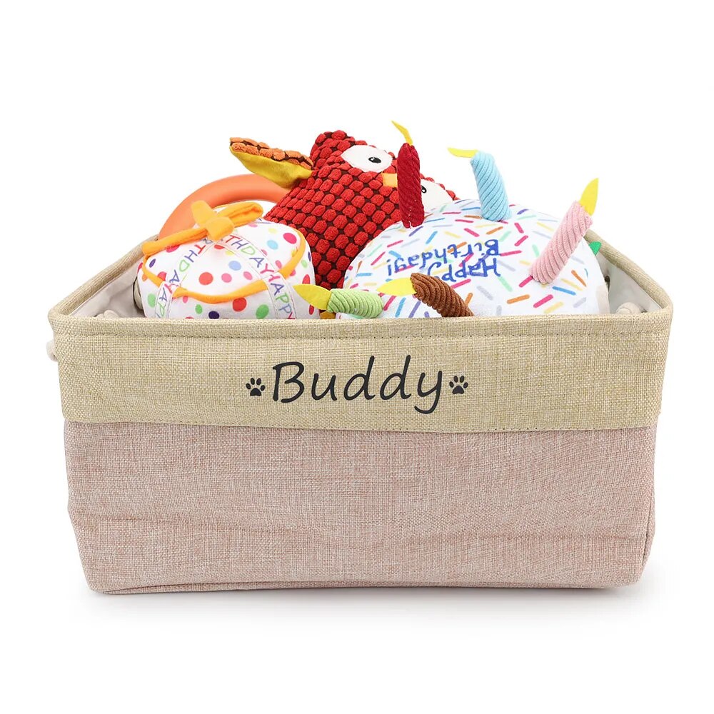 Custom Pet Storage Basket Personalized Pet Organizer Bin