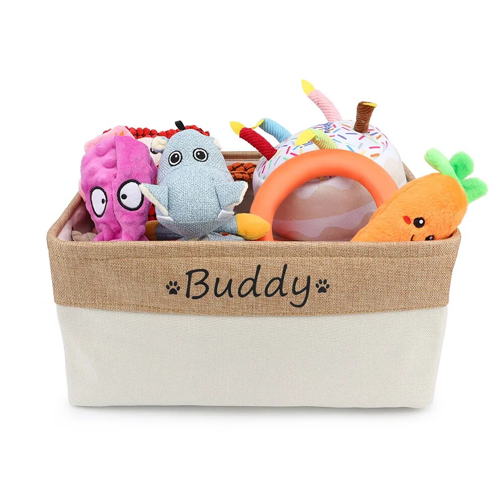 Custom Pet Storage Basket Personalized Pet Organizer Bin