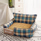 Soft Plush Plaid Dog Couch Pet Bed Small Medium Large Comfortable Lounge Sofa