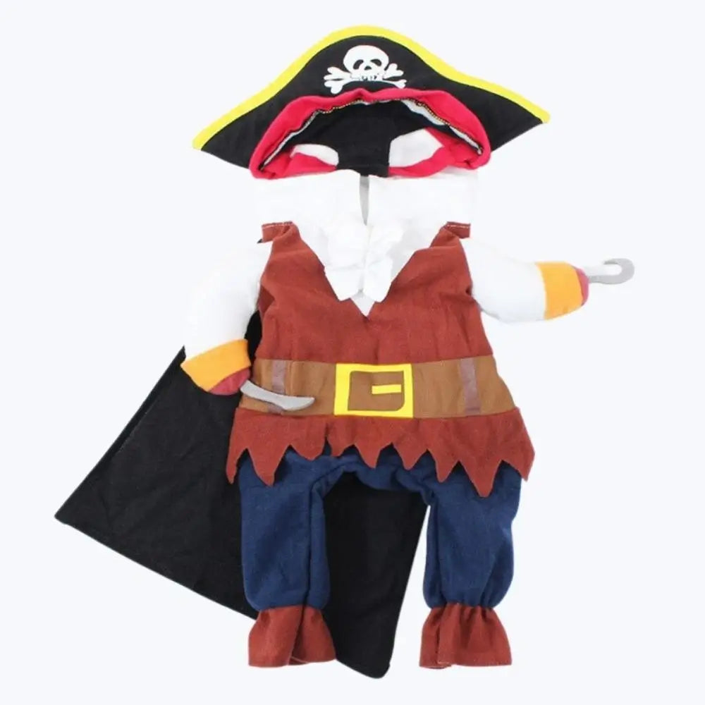 Funny Pirate Cat Costume Halloween Pet Outfit