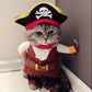 Funny Pirate Cat Costume Halloween Pet Outfit