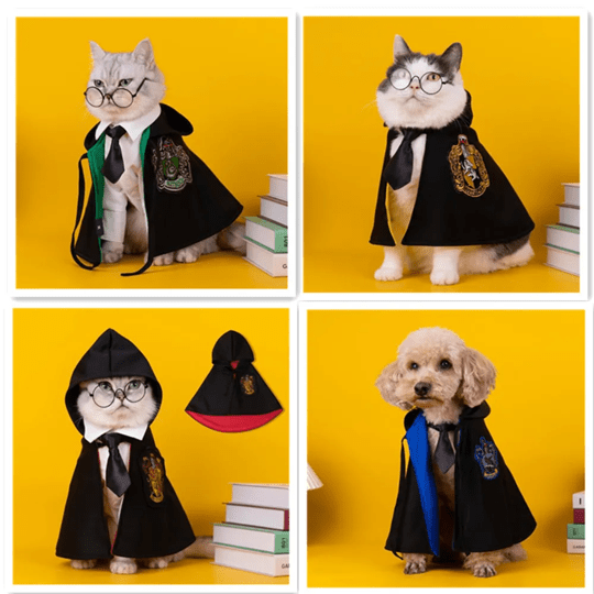 Harry Potter Cape Costume for Cats and Dogs Pet Halloween Outfit