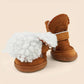 Suede Snow Boots for Small Dogs Waterproof Non Slip Winter Dog Shoes