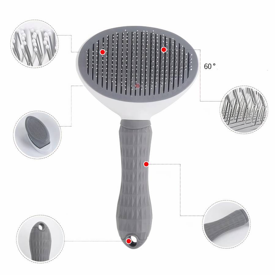 Self Cleaning Dog Grooming Brush for Easy Pet Hair Removal