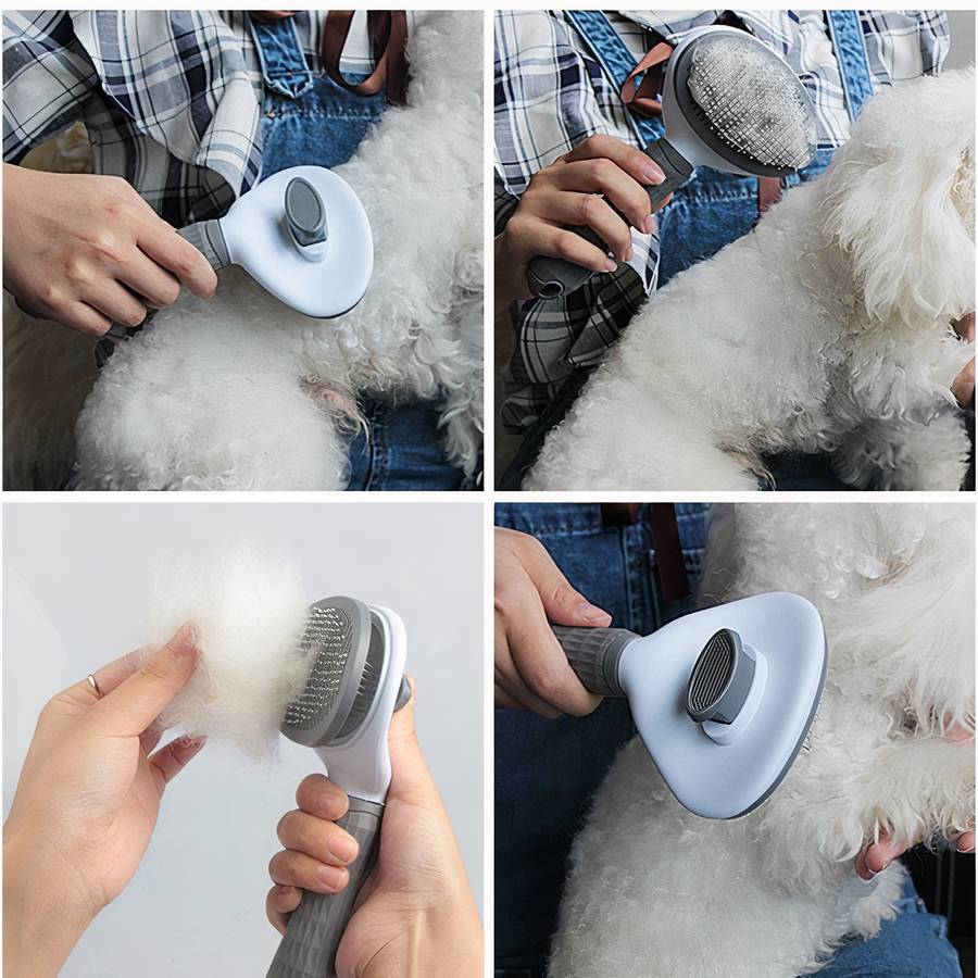 Self Cleaning Dog Grooming Brush for Easy Pet Hair Removal