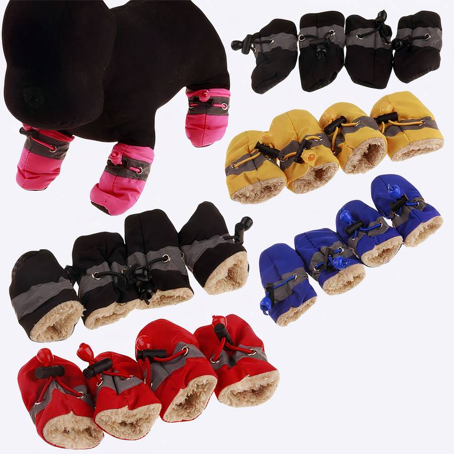 Solid Color Warm Dog Booties