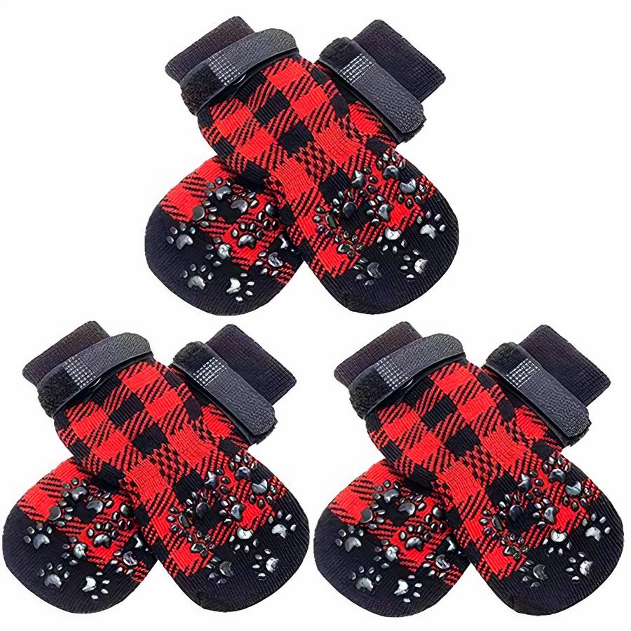 Non slip dog socks with grippy soles for slippery floors