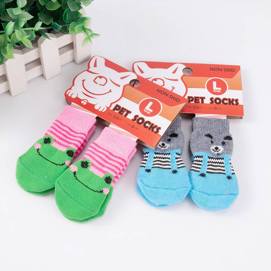 Thick Warm Colorful Dog Slippers Cozy Paw Protectors for Pets