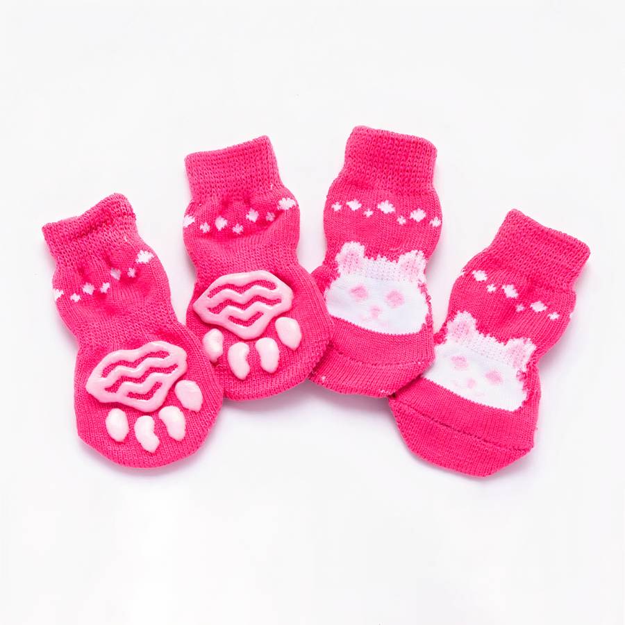 Non Slip Animal Print Dog Slippers Paw Protectors for Small Medium Large Dogs