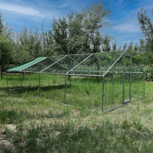 Chicken Coop Run - 344 Sq Ft Enclosure 12x8x9 Ft Galvanized Steel Wire Mesh 1.5 Inch