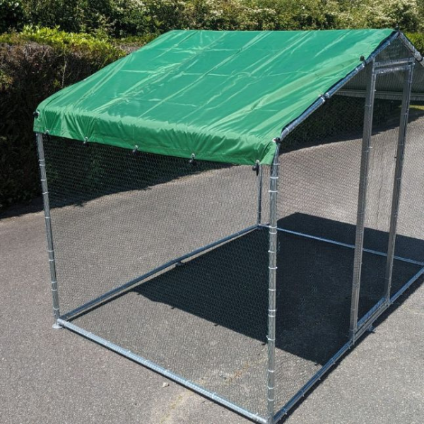 Chicken Run - 6 Sq Ft 38mm Wire Mesh 2x3x7.4ft Galvanized Steel Chicken Coop Enclosure