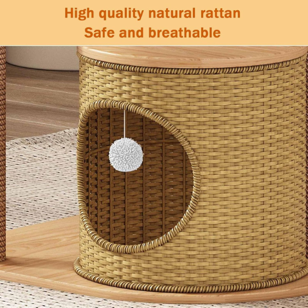 Cat Tree Tower with Sisal Scratching Post - Cat Condo and Scratcher Furniture