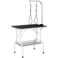 Folding Dog Grooming Table Adjustable Arm 2 Restraint Straps Storage Basket Large Non Slip Surface Supports Up To 220lbs