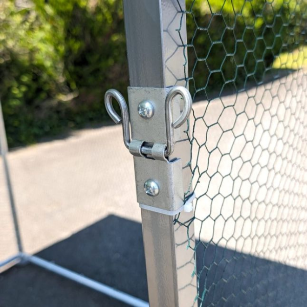 Chicken Run - 6 Sq Ft 38mm Wire Mesh 2x3x7.4ft Galvanized Steel Chicken Coop Enclosure