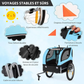 Foldable Dog Bike Trailer Pet Carrier Oxford Canvas Stroller with Flag 8 Reflectors Max Load 88 lbs