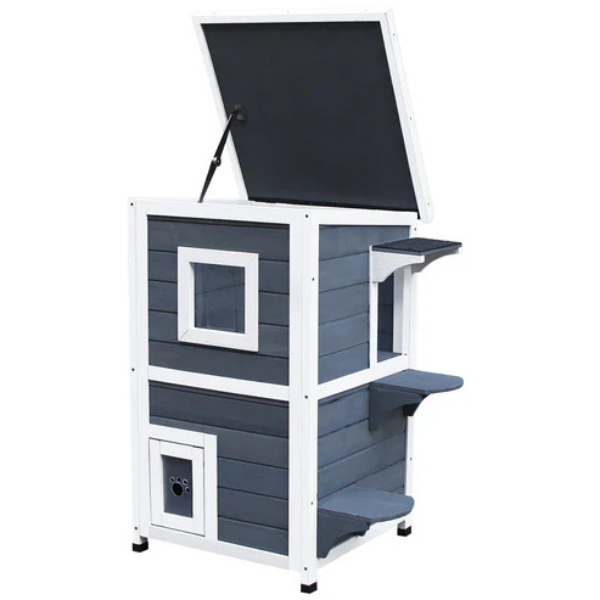 Weatherproof Outdoor Cat House Durable Pet Shelter for Cats