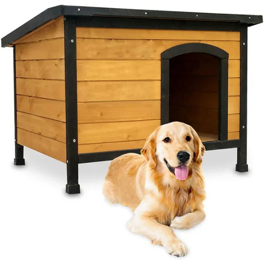 Large Outdoor Pine Wood Dog House with Opening Roof 88x31x32 Inch XL Durable Pet Shelter