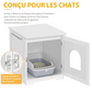 Cat Toilet House with Door 50x53x55cm Litter Box Furniture Enclosure