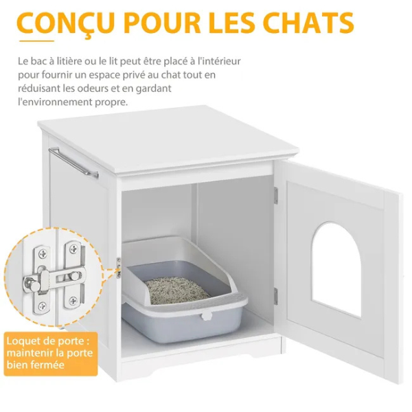 Cat Toilet House with Door 50x53x55cm Litter Box Furniture Enclosure