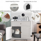 Hidden Litter Box Cabinet for Cats with Drawer and 2 Doors Cat Furniture Enclosure