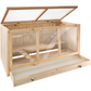 Wooden Small Animal Cage with Wire Mesh Roof and Opening Top