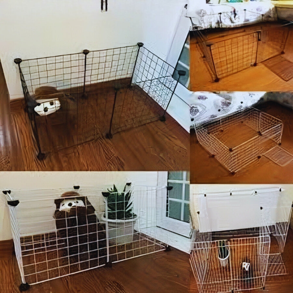 Foldable Metal Dog Playpen with Iron Gates