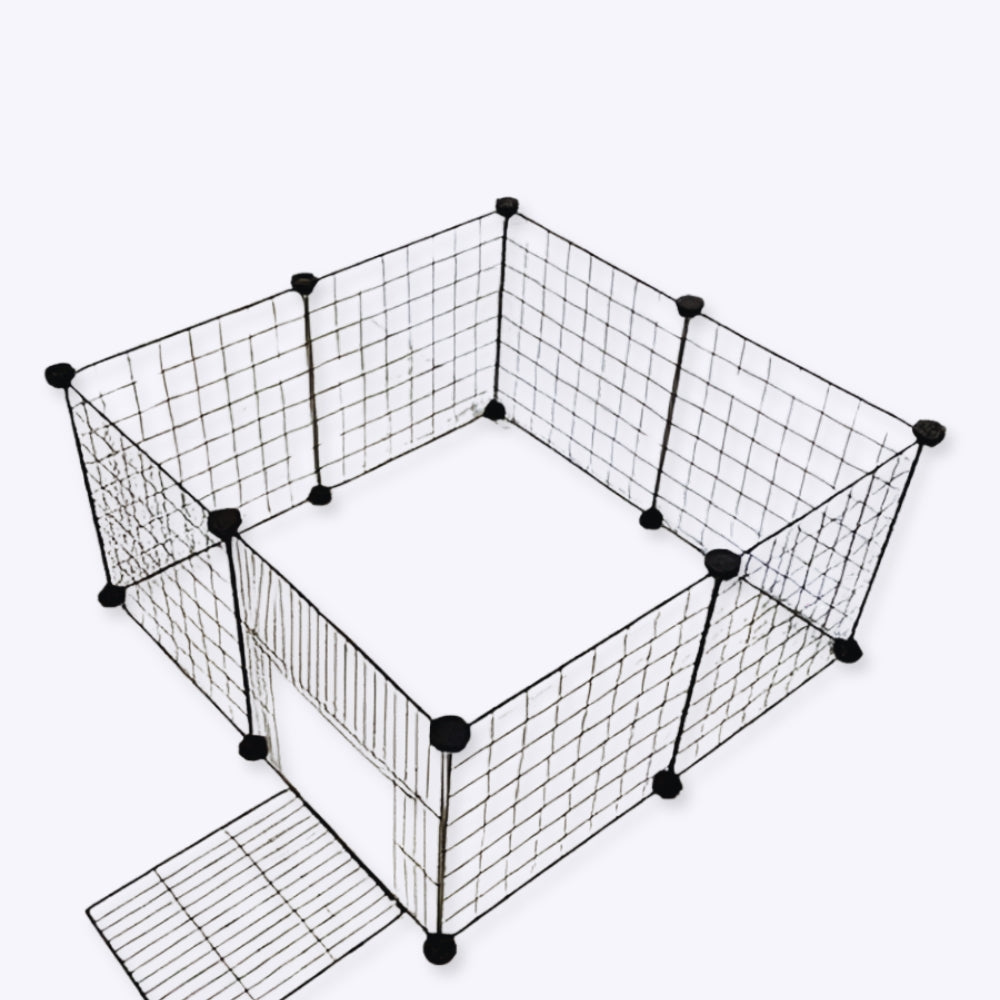 Foldable Metal Dog Playpen with Iron Gates