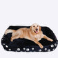 Black Dog Bed with Paw Print for Extra Large XXL Dogs