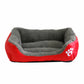 XXL Cotton Dog Bed Rectangular Basket with Paw Print Pattern