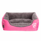 XXL Cotton Dog Bed Rectangular Basket with Paw Print Pattern