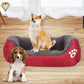 XXL Cotton Dog Bed Rectangular Basket with Paw Print Pattern