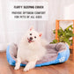 XXL Cotton Dog Bed Rectangular Basket with Paw Print Pattern