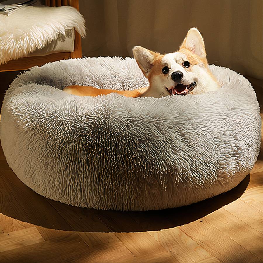 XXL Plush Round Dog Bed Extra Large Cozy Pet Basket