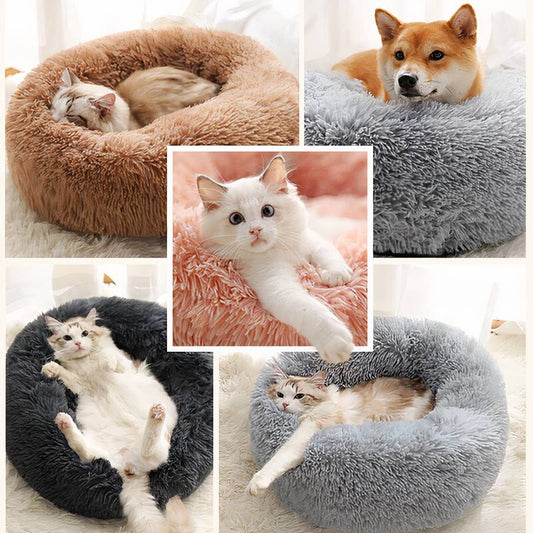 XXL Plush Round Dog Bed Extra Large Cozy Pet Basket