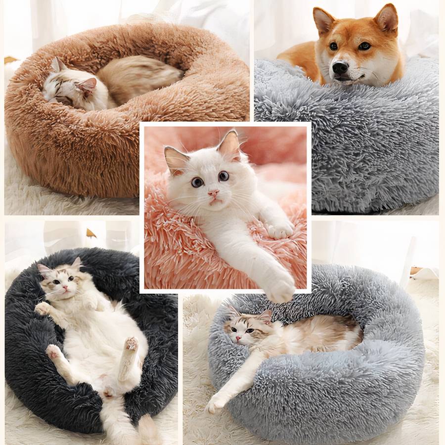XXL Plush Round Dog Bed Extra Large Cozy Pet Basket