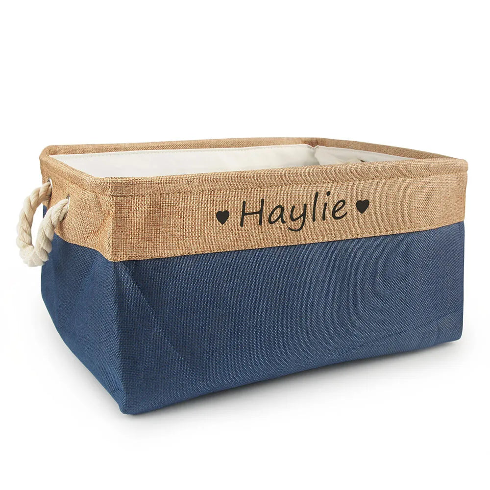 Custom Pet Storage Basket Personalized Pet Organizer Bin