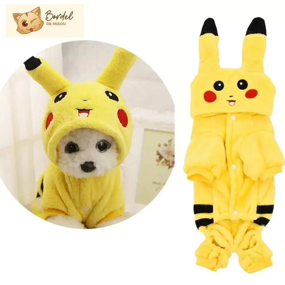 Pikachu Costume for Cat Cute Pokemon Pet Dress Up