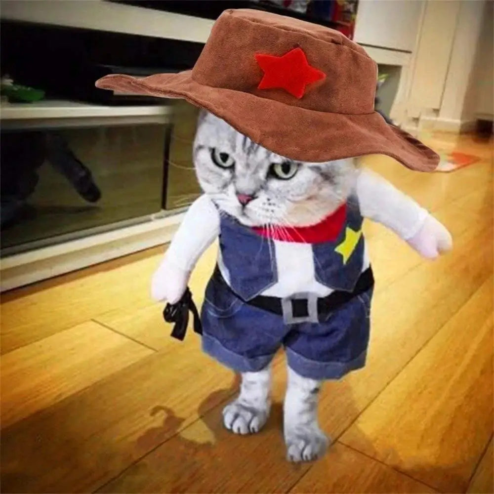 Cat Cowboy Costume for Kids and Adults Wild West Fancy Dress Outfit