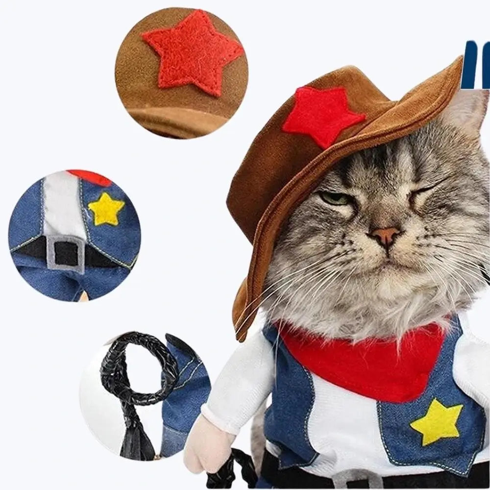 Cat Cowboy Costume for Kids and Adults Wild West Fancy Dress Outfit