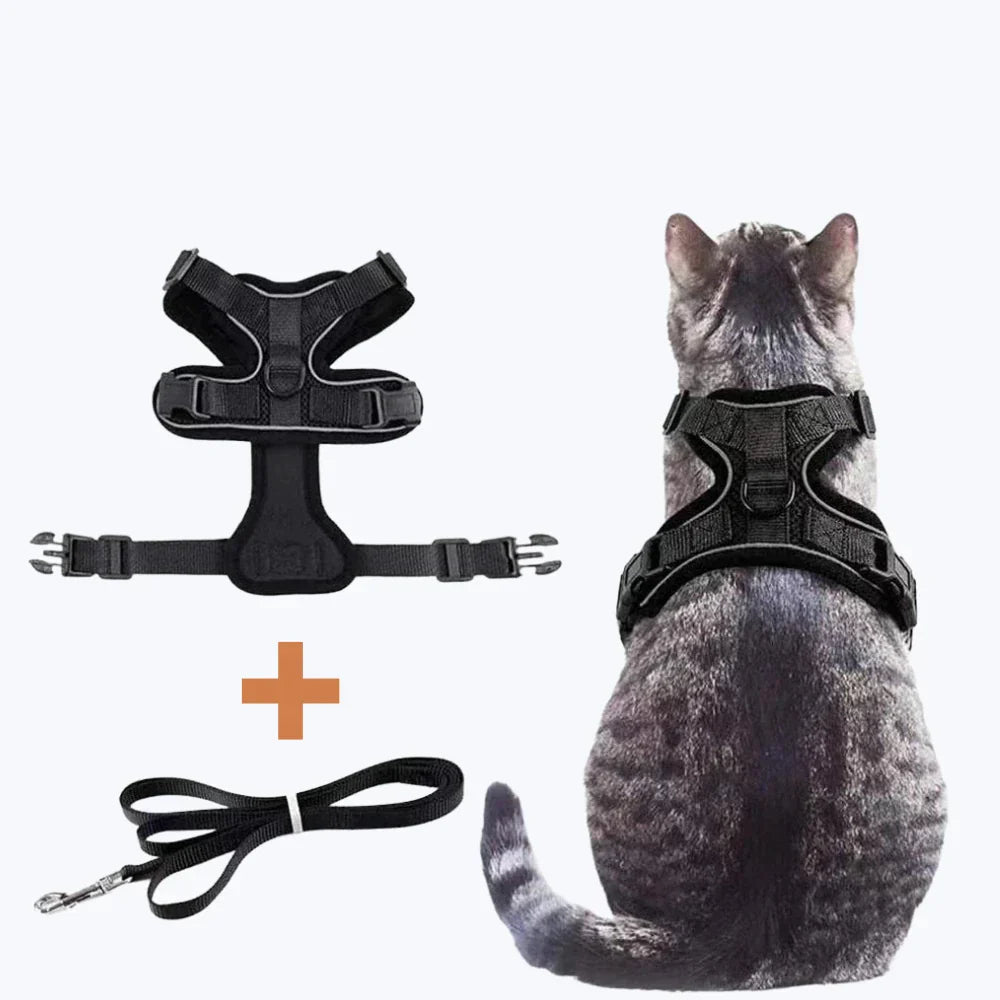 Escape Proof Cat Harness Adjustable No Escape Cat Harness for Outdoor Safety