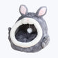 Rabbit Shaped Cat Bed Cozy Pet Cave Hideout for Cats and Kittens