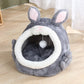 Rabbit Shaped Cat Bed Cozy Pet Cave Hideout for Cats and Kittens