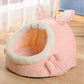 Rabbit Shaped Cat Bed Cozy Pet Cave Hideout for Cats and Kittens