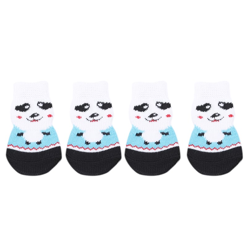 Dog Socks Panda Pattern Cute Pet Paw Protectors