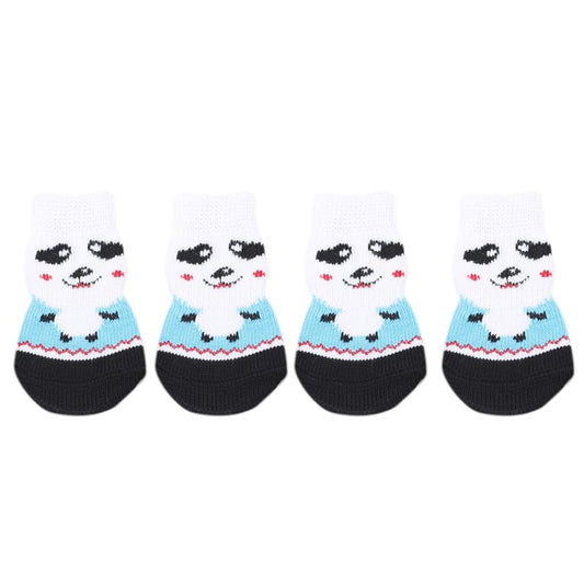 Dog Socks Panda Pattern Cute Pet Paw Protectors