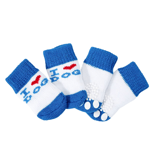 Dog Socks I Love Dog Non Slip Pet Socks for Small Medium Large Dogs